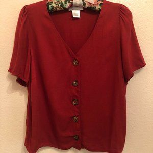 Urban Romantics Crimson Red Blouse